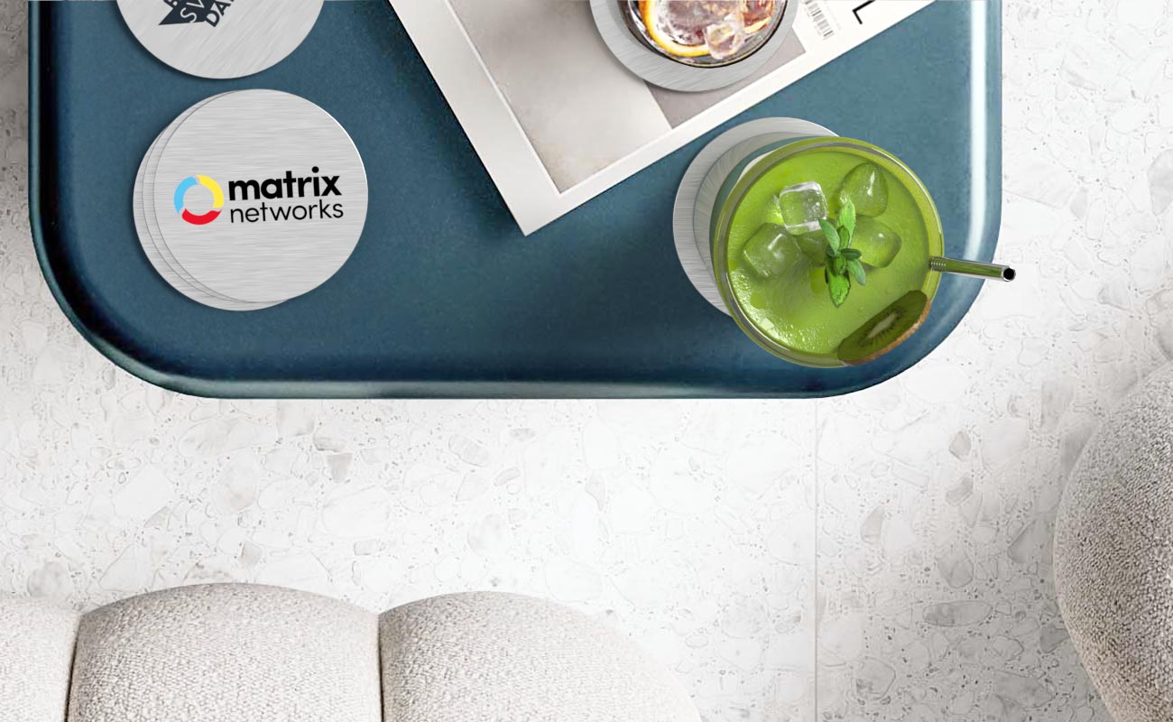 Disc - Sous-verres en aluminium avec logo gallery thumbnail