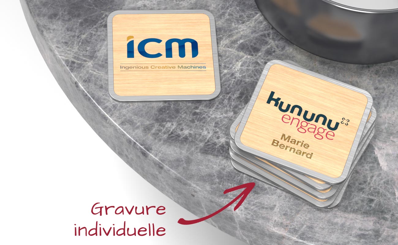 Panel - Sous-verres en bambou personnalisés