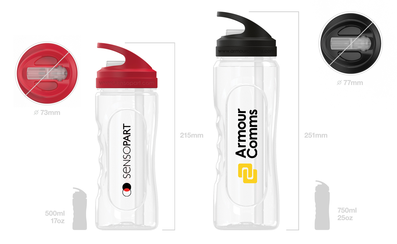 Wave - Gourdes en plastique personnalisées avec logo gallery thumbnail